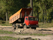Dump truck at the work