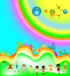 kids and rainbow