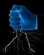 fist with lightning
