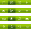 Green bar household goods icons Green bar household goods icons