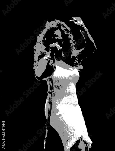 illustration of a female singer on stage during jazz festival illustration of a female singer on stage during jazz festival