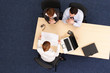 business people working with project