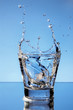 Close up view of the splash in water