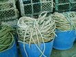 Ropes & lobster pots in fishing port