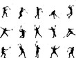 badminton silhouettes badminton silhouettes