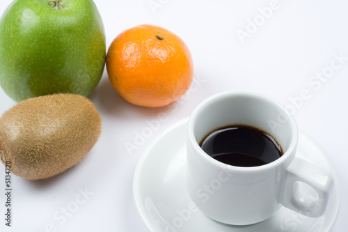 café et fruits