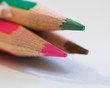 Pink, Green and Brown Pencils
