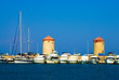 Yachts in the Rhodes harbour. Greece