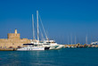 Yachts in a harbor
