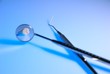 Dental mirror and forceps with tooth Dental mirror and forceps with tooth