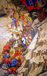 Medieval knights in narrow canyon Medieval knights in narrow canyon