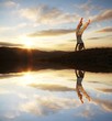 Acrobat on the sunset