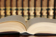 Open book in library