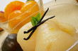 Cooked pears and apricots in glass bowl Cooked pears and apricots in glass bowl