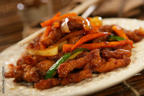 Photo: Strips of chicken breast and vegetables Strips of chicken breast and vegetables