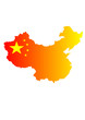 China Landkarte in Nationalfarben China Landkarte in Nationalfarben