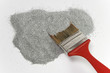 red brush on silver red brush on silver