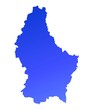 blue gradient map of Luxembourg