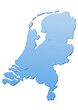 Carte des Pays-Bas bleu