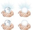 Mains et planètes, image vectorielle