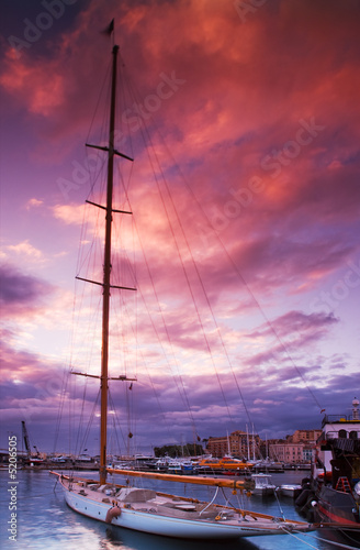 Moored Sailing boat