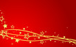 dream flying stars on red background