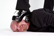 shoe on face