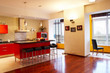 Foto: Interior. Red kitchen Interior. Red kitchen
