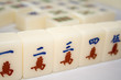 Tiles used in mahjong games popular among chinese.