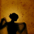 Veiled girl in vintage background