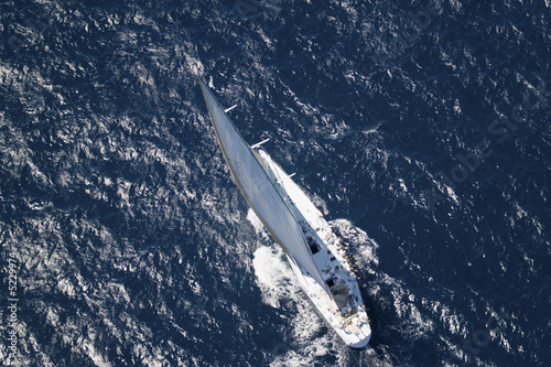 Photo: Sailboat from Above Sailboat from Above