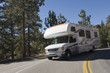 RV driving on mountain road