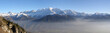 Panoramique chaine du Mont Blanc et Mont Joly