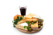 Wine and different kinds of cheese Wine and different kinds of cheese