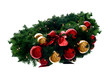 Still life of Christmas wreath, isolated on white