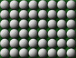 rows of golf balls