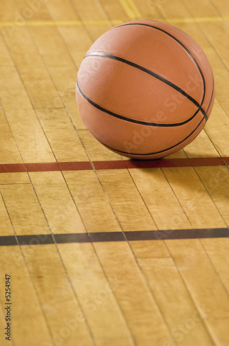 Photo: Basketball on court Basketball on court