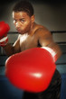 Boxer with red boxing gloves