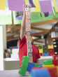 Elementary Student Playing With Building Blocks