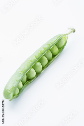 Photo: Open Pea Pod With Peas Inside Open Pea Pod With Peas Inside