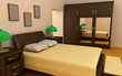 cosy bedroom interior 3d