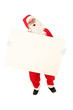 Santa Claus holding blank billboard