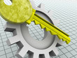 Key and gear.