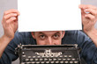 man after a typewriter