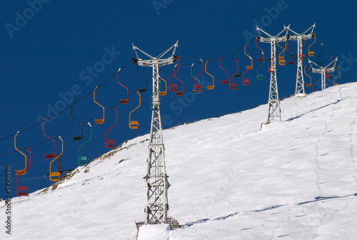 Photo: chair lift in blue sky chair lift in blue sky