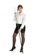 woman with cue