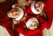 Happy family at Christmas time