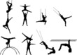 Akrobaten Silhouetten