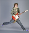 Beatiful young man with guitar