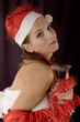 Santa girl drinking